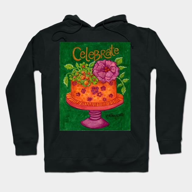 Celebrate with Happy Cake Hoodie by astrongwater